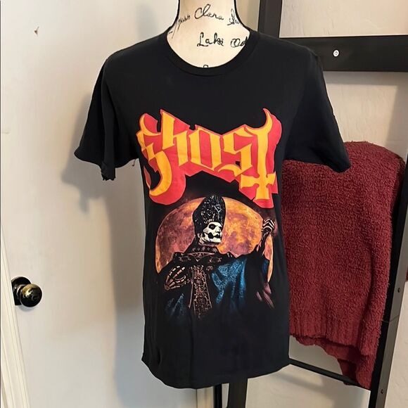 Ghost Imperatour USA 2022 Music Black Graphic Pullover T-Shirt - Picture 1 of 9